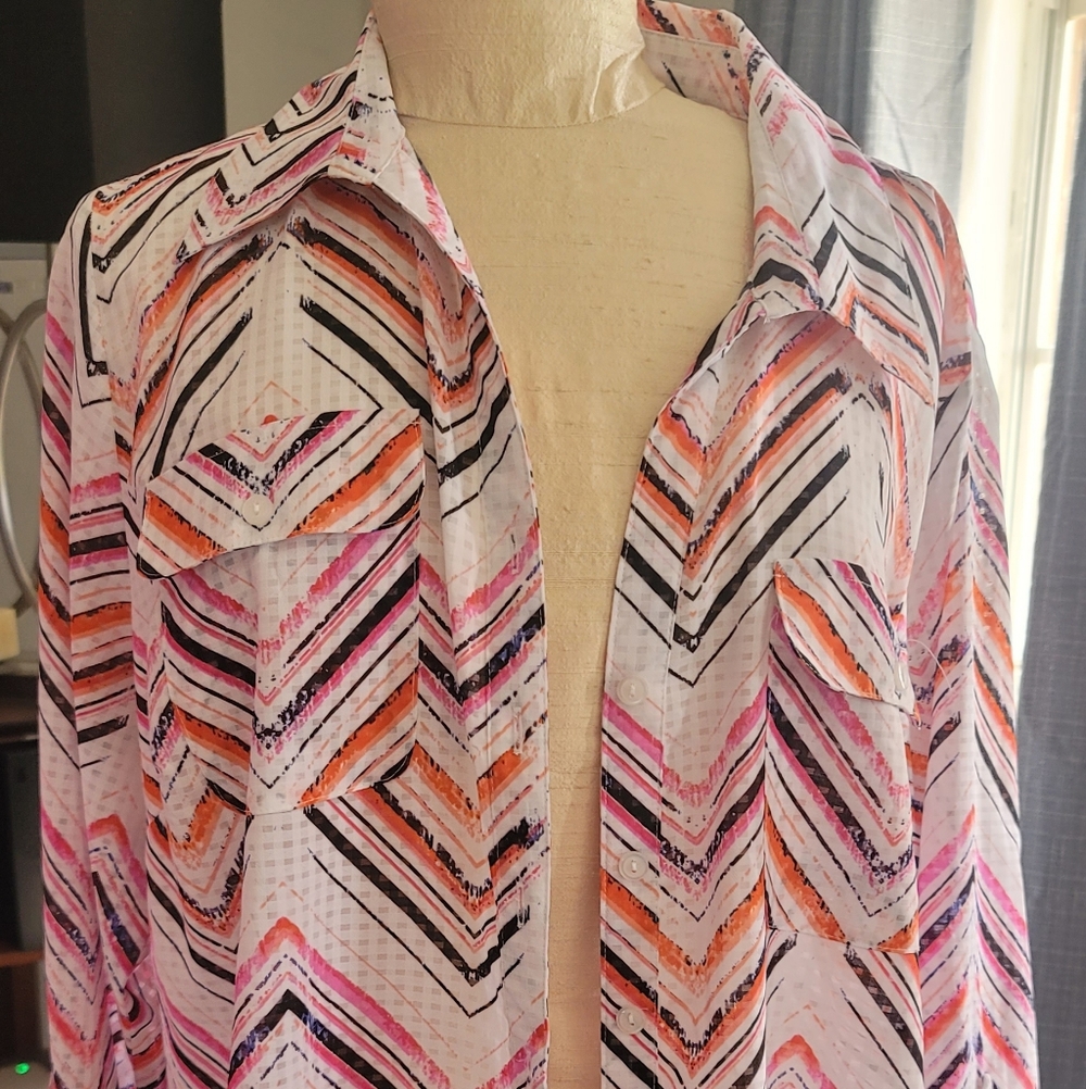 Kim Rogers Multicolor Blouse - Pink, Black, White